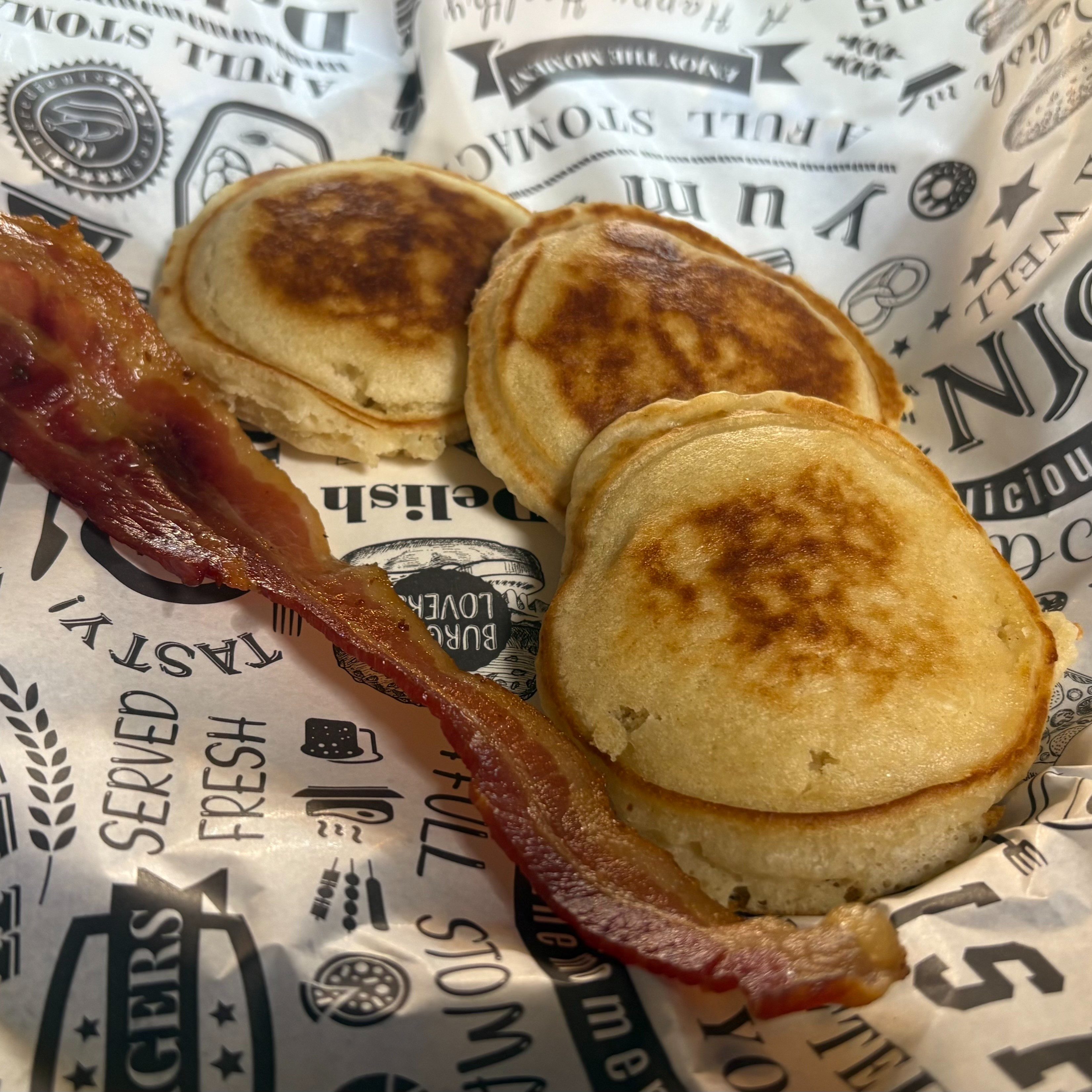 Kids Mini Pancake with Choice of Meat.