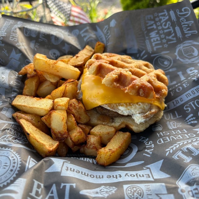 Gourmet Waffle Sandwich.