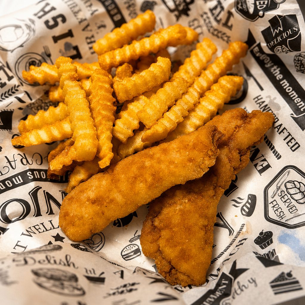 Kids Chicken Tenders & Fries.