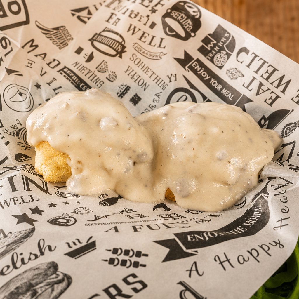 Sausage Gravy n Biscuit.